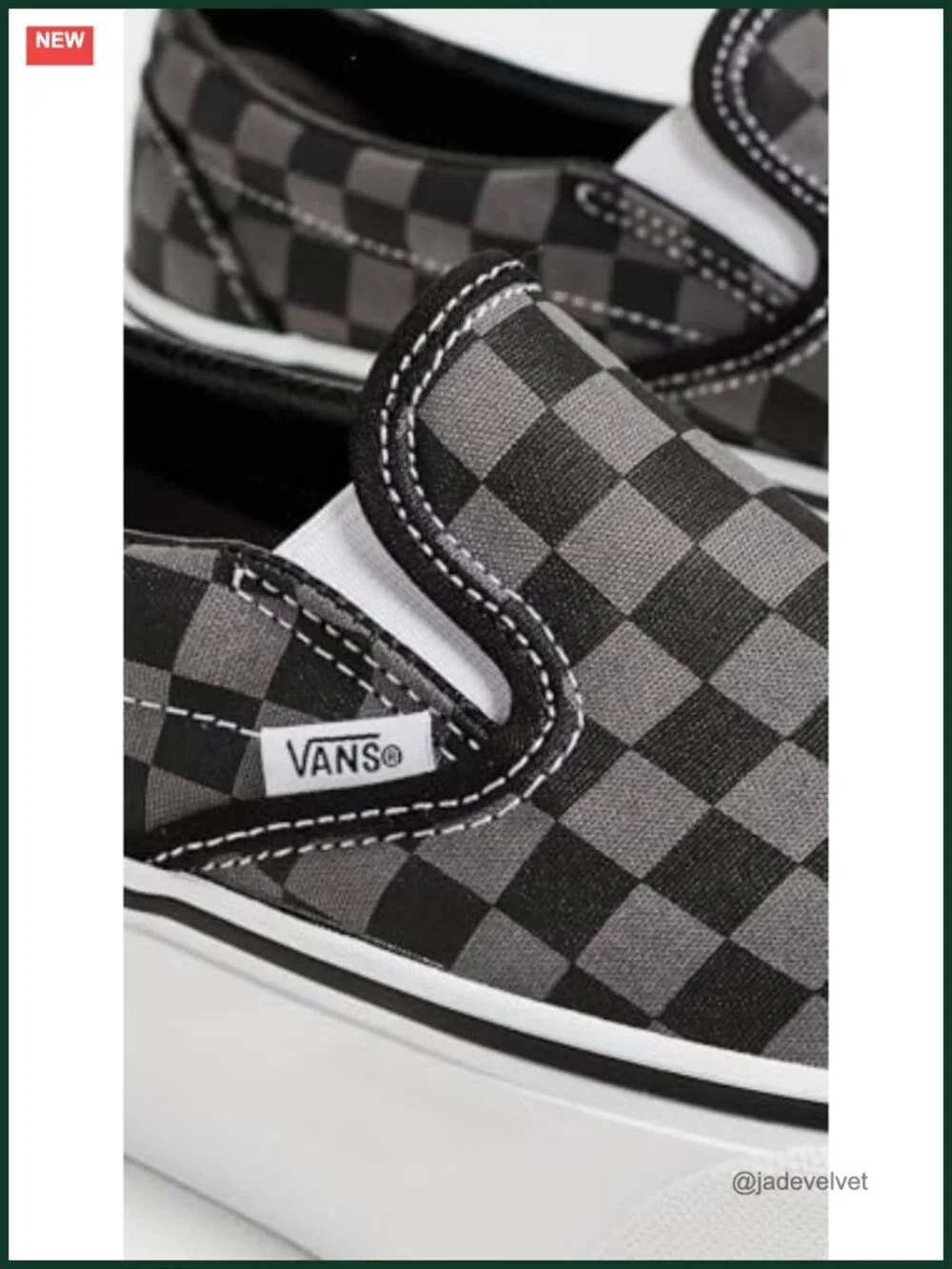 Classic Slip On Stackform Platform Sneakers Checkered Canvas